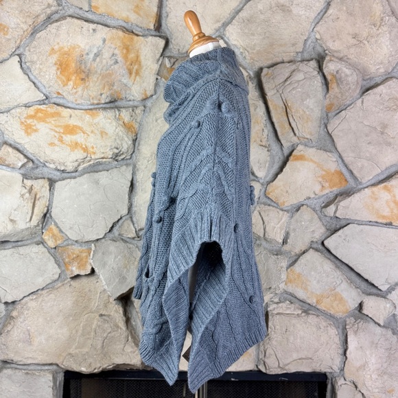 Sleeping on Snow x Anthropologie Cowl Neck Poncho Stormy Gray | OS - Picture 2 of 6